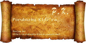Porubszky Klára névjegykártya