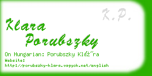 klara porubszky business card